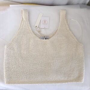 NWT Rare Bloom Crescent Fuzzy Ivory Renee Tank